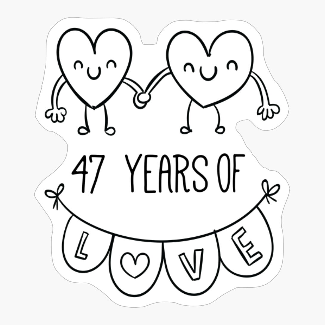 Doodle Hearts 47th Anniversary - 47 Years Of Love