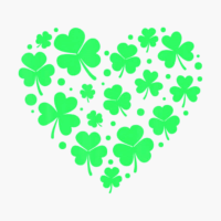 Irish Shamrock Heart Lucky