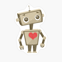Classic Old Robot Heart Valentine's Day, Birthday Gift For Boys Kids Girls