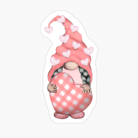 Gnome With Plaid Heart Cute Valentine