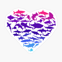 Heart Of Sharks Shark Lover - Colorful Sea Life