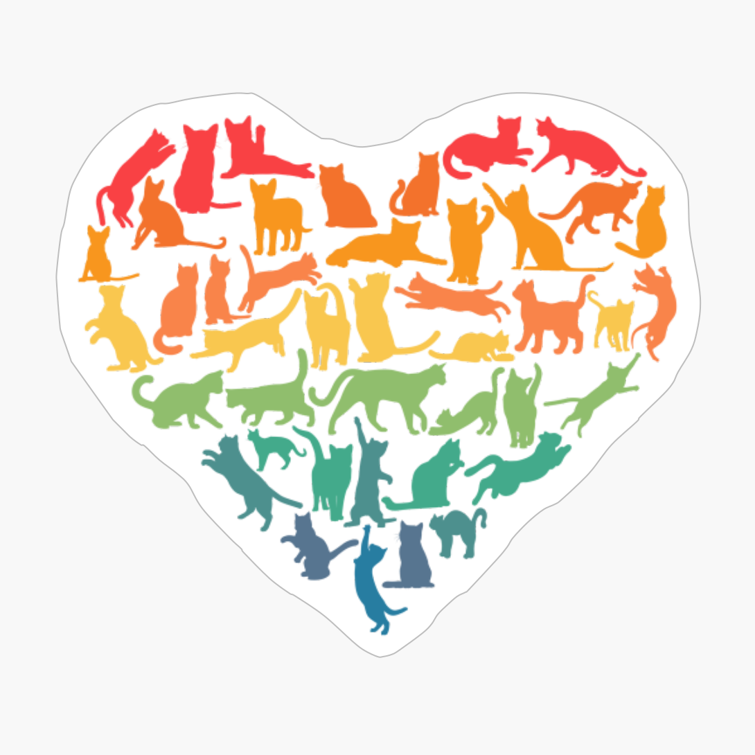 Heart Of Cats Cat Lover - Colorful Pets