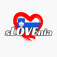 Slovenia Slovene Slovenian Heart Love Flag