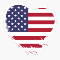 American USA America US Heart Love Flag