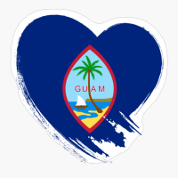 Guam Guamanian Heart Love Flag