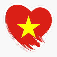 Vietnamese Vietnam Heart Love Flag