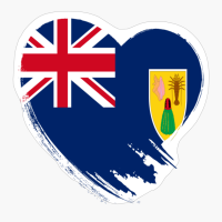 Turks And Caicos Islands Heart Love Flag