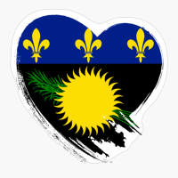 Guadeloupe Guadeloupean Heart Love Flag