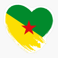 French Guiana Guianan Guianese Heart Love Flag