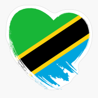 Tanzania Tanzanian Heart Love Flag
