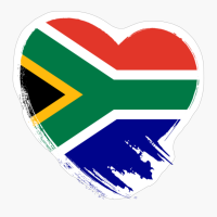 South African South Africa Heart Love Flag