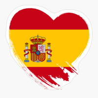 Spain Spanish Heart Love Flag