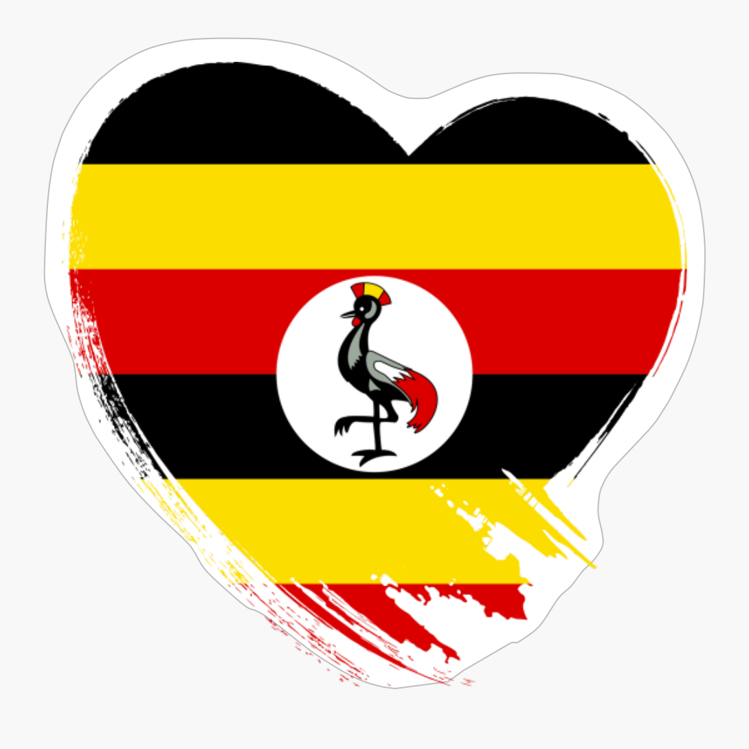 Uganda Ugandan Heart Love Flag