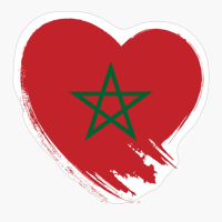 Morocco Moroccan Heart Love Flag