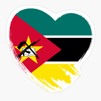 Mozambique Mozambican Heart Love Flag