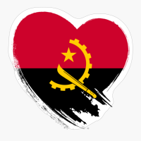 Angola Angolan Heart Love Flag