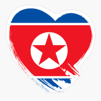 North Korean North Korea Heart Love Flag