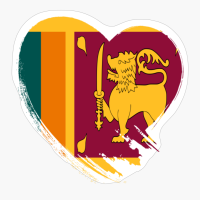 Sri Lanka Sri Lankan Heart Love Flag