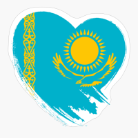 Kazakhstan Kazakstan Kazakh Kaza Heart Love Flag