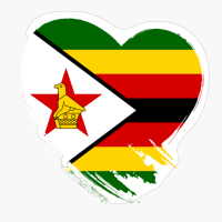 Zimbabwe Zimbabwean Heart Love Flag