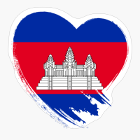 Cambodian Cambodia Heart Love Flag