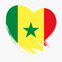 Senegal Senegalese Heart Love Flag