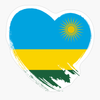 Rwanda Rwandan Rwandese Heart Love Flag