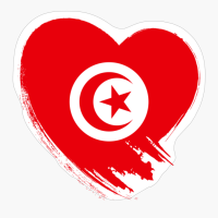Tunisia Tunisian Heart Love Flag
