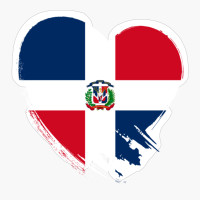 Dominican Republic Heart Love Flag