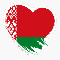 Belarus Belarusian Belarussian Heart Love Flag