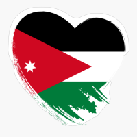 Jordanian Jordan Heart Love Flag