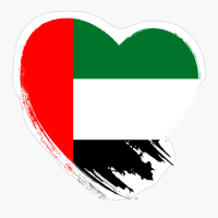 United Arab Emirates Emirati Heart Love Flag