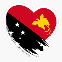 Papuan New Guinea Heart Love Flag