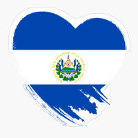 El Salvador Salvadorean Salvadorian Salvadoran Heart Love Flag