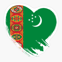 Turkmenistan Turkmenian Turkmen Heart Love Flag