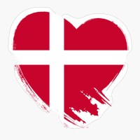 Danish Denmark Heart Love Flag