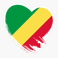Congo Congolese Heart Love Flag