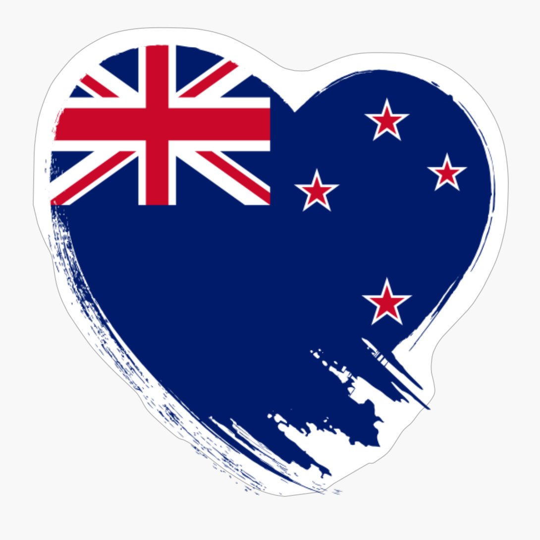 New Zealand Heart Love Flag