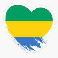 Gabon Gabun Gabonese Heart Love Flag