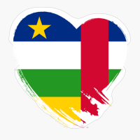 Central African Republic Heart Love Flag