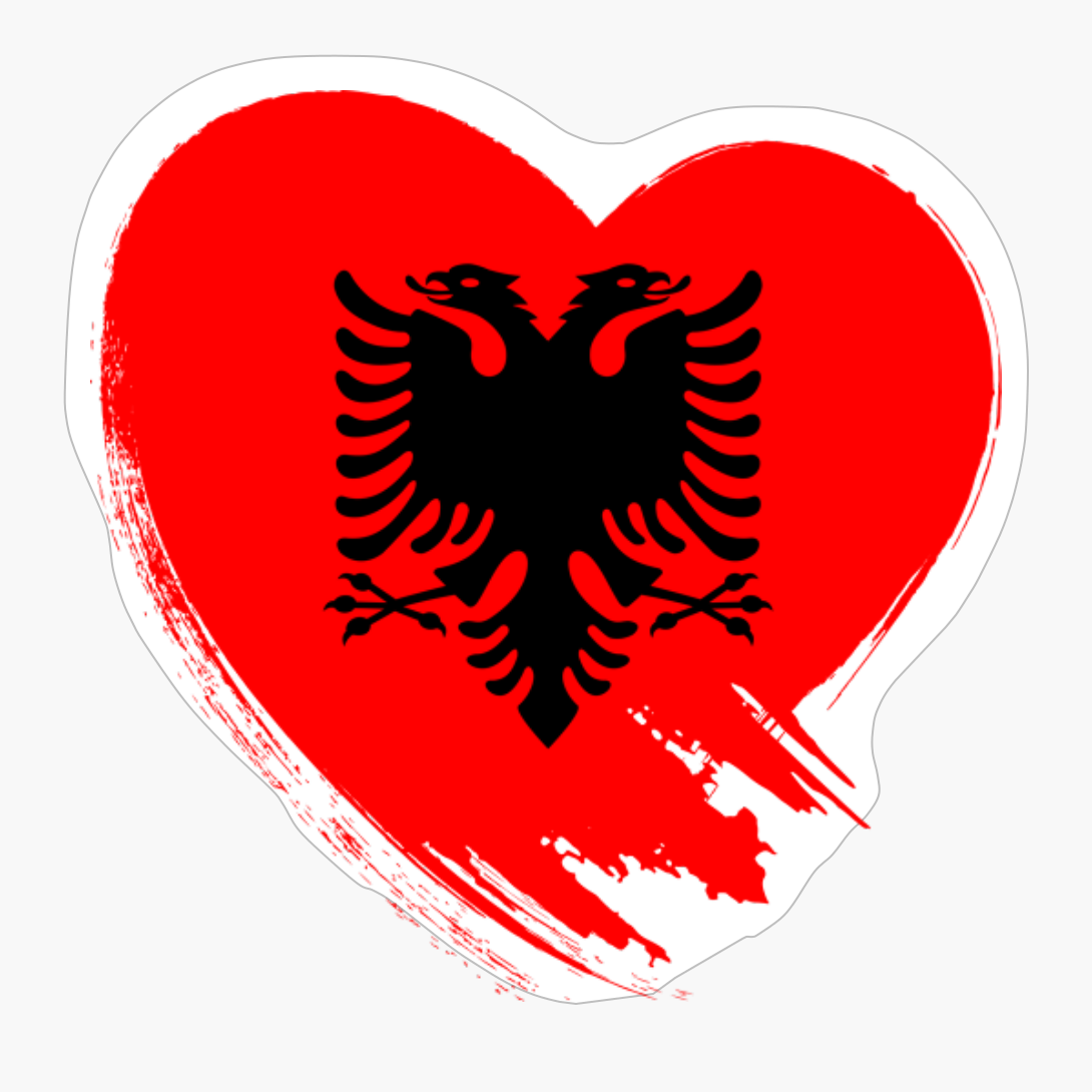 Albanian Albania Heart Love Flag