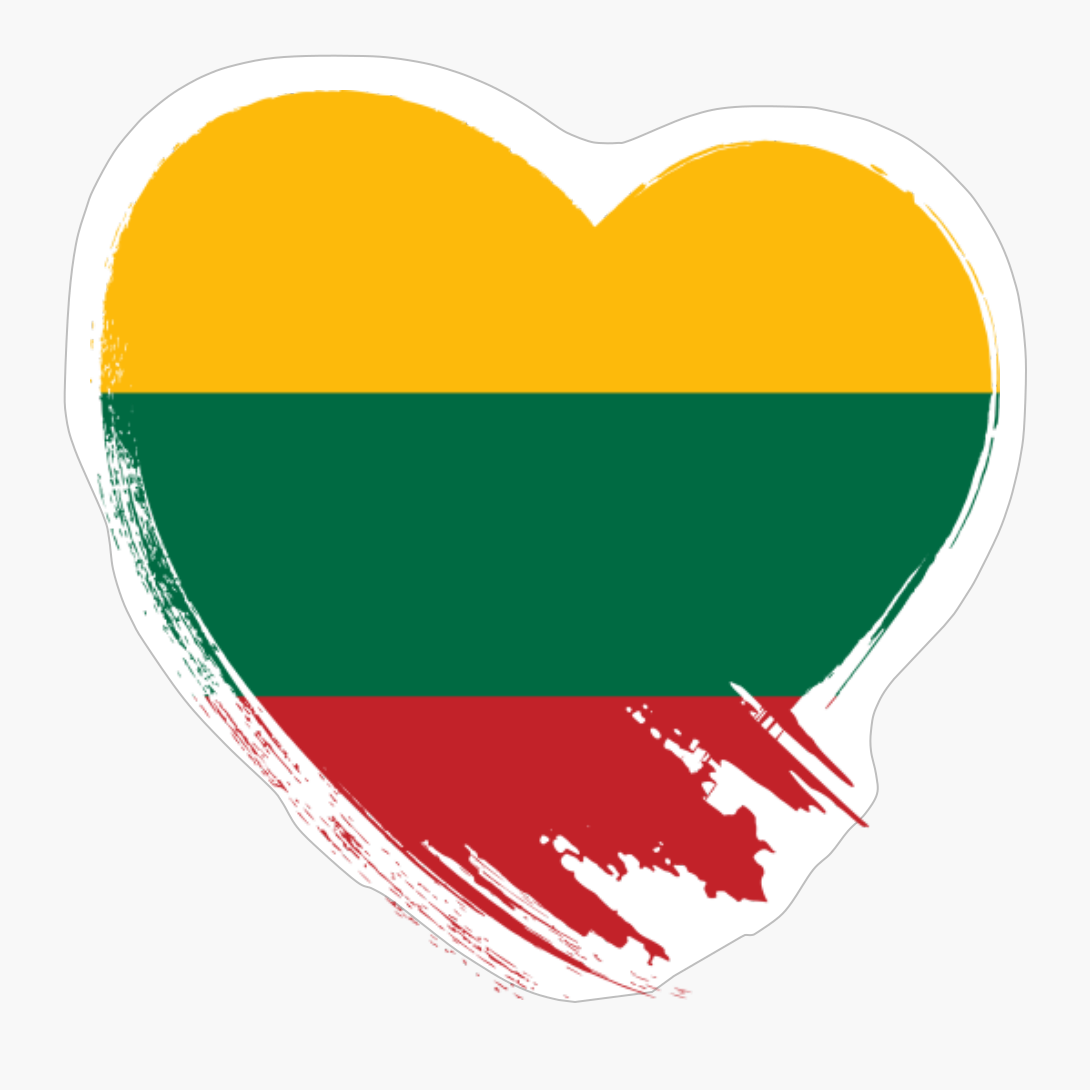 Lithuania Lithuanian Heart Love Flag