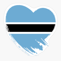 Botswana Heart Love Flag