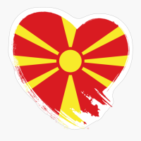 North Macedonia Macedonian Heart Love Flag
