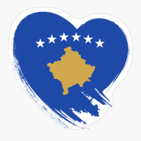 Kosovo Kosovar Heart Love Flag
