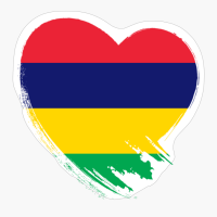 Mauritius Mauritian Heart Love Flag