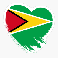Guyana Guyanese Heart Love Flag