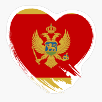 Montenegro Montenegrin Heart Love Flag
