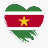 Suriname Surinamese Heart Love Flag