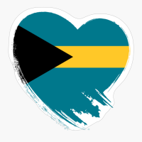 Bahamas Bahamian Heart Love Flag
